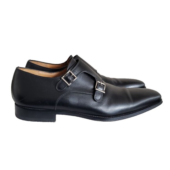 EUC Magnanni Men\'s Black Leather Double Monk Strap Loafer Dress Shoes Size 11 M main image 7